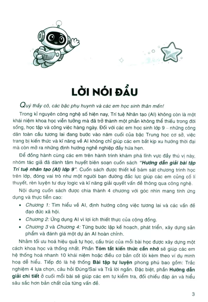 HƯỚNG DẪN GIẢI BÀI TẬP TRÍ TUỆ NHÂN TẠO (AI) LỚP 9